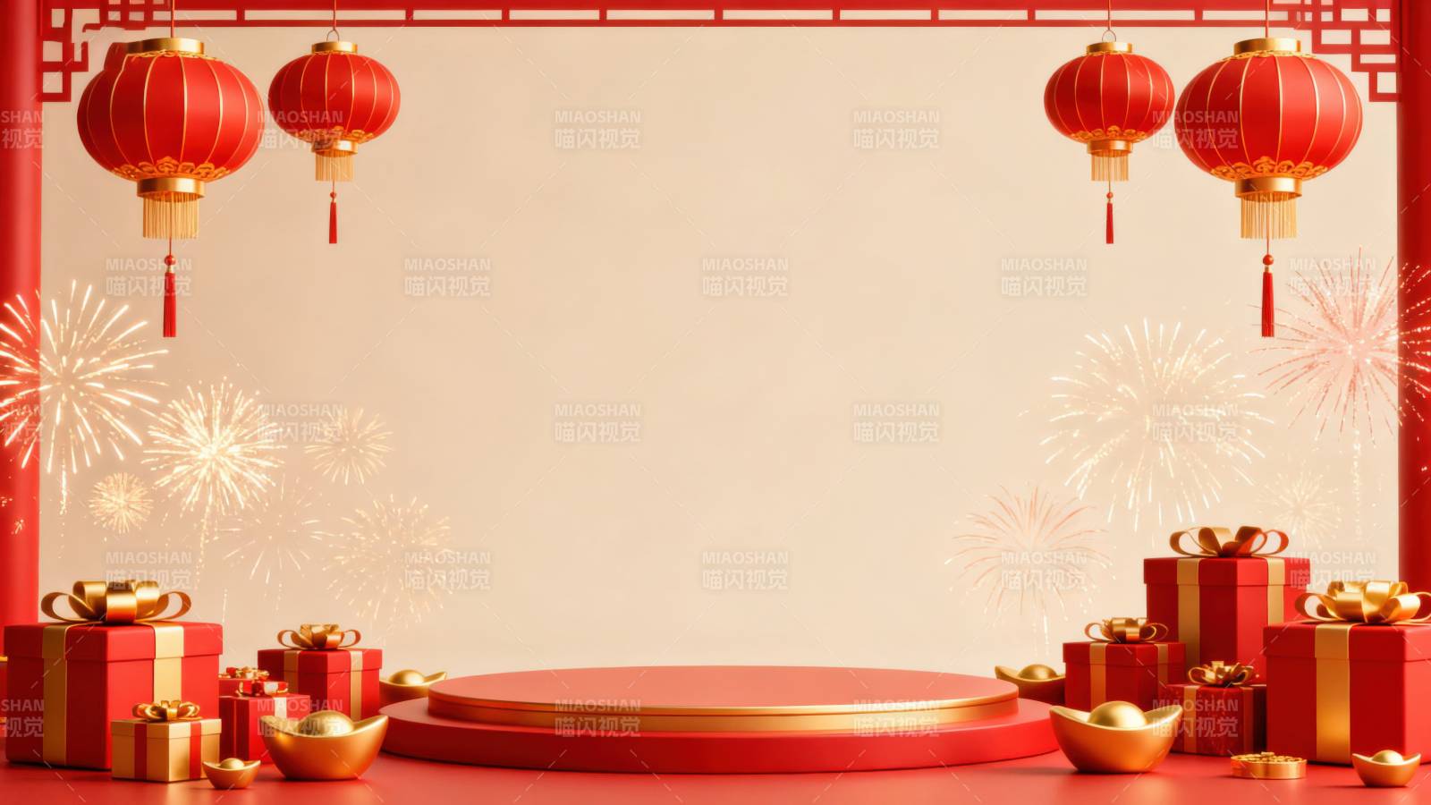 新年春节红色灯笼背景图片