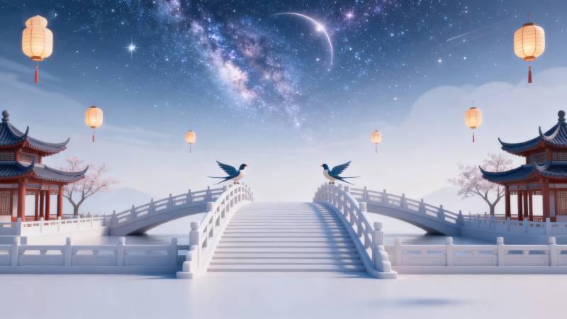 鹊桥相会星空浪漫图片