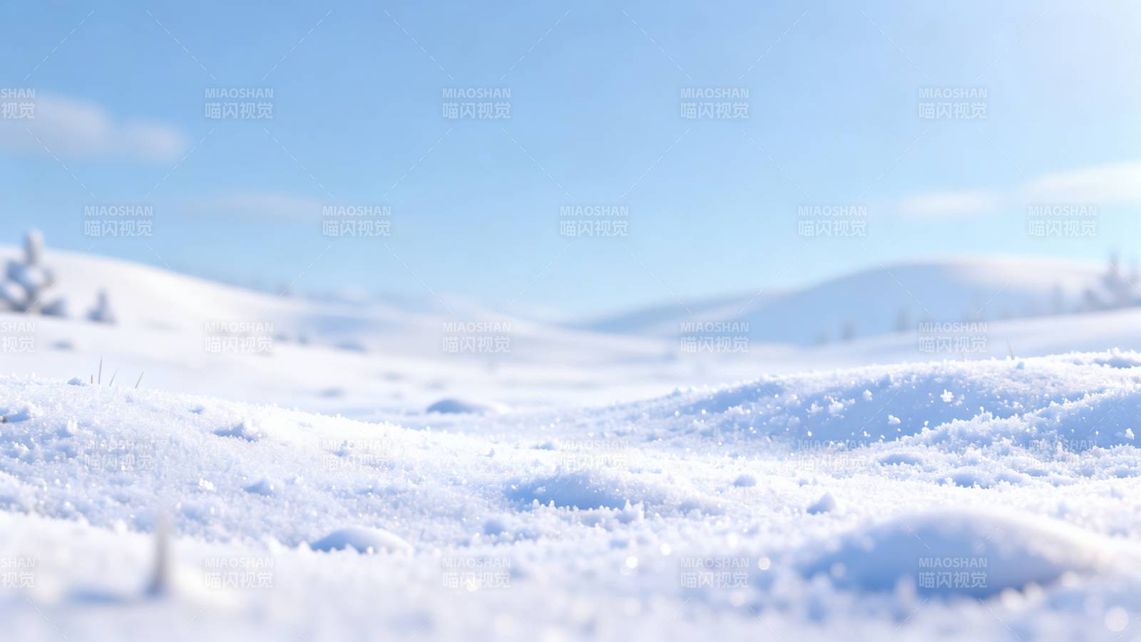 雪地冬日晴空风景图片