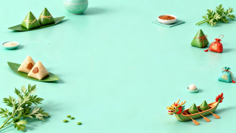 端午节粽子与龙舟图片