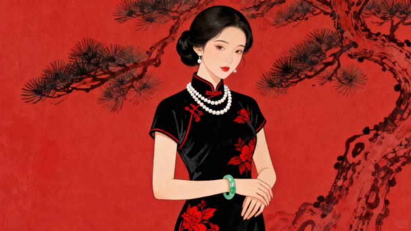 旗袍女子传统优雅图片