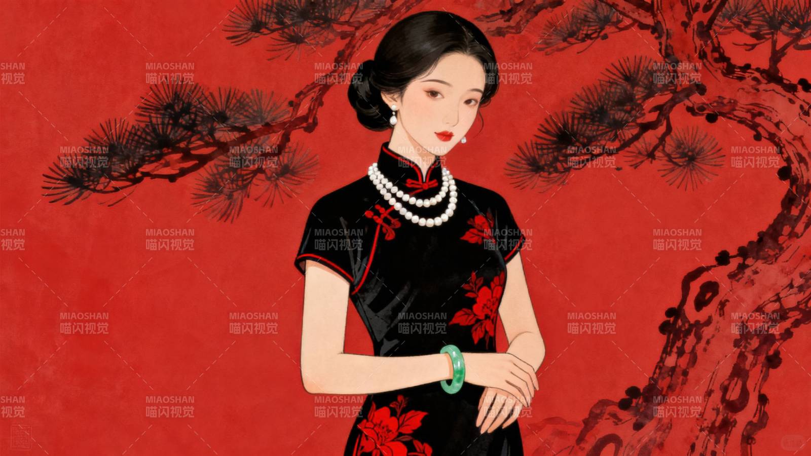 旗袍女子传统优雅图片