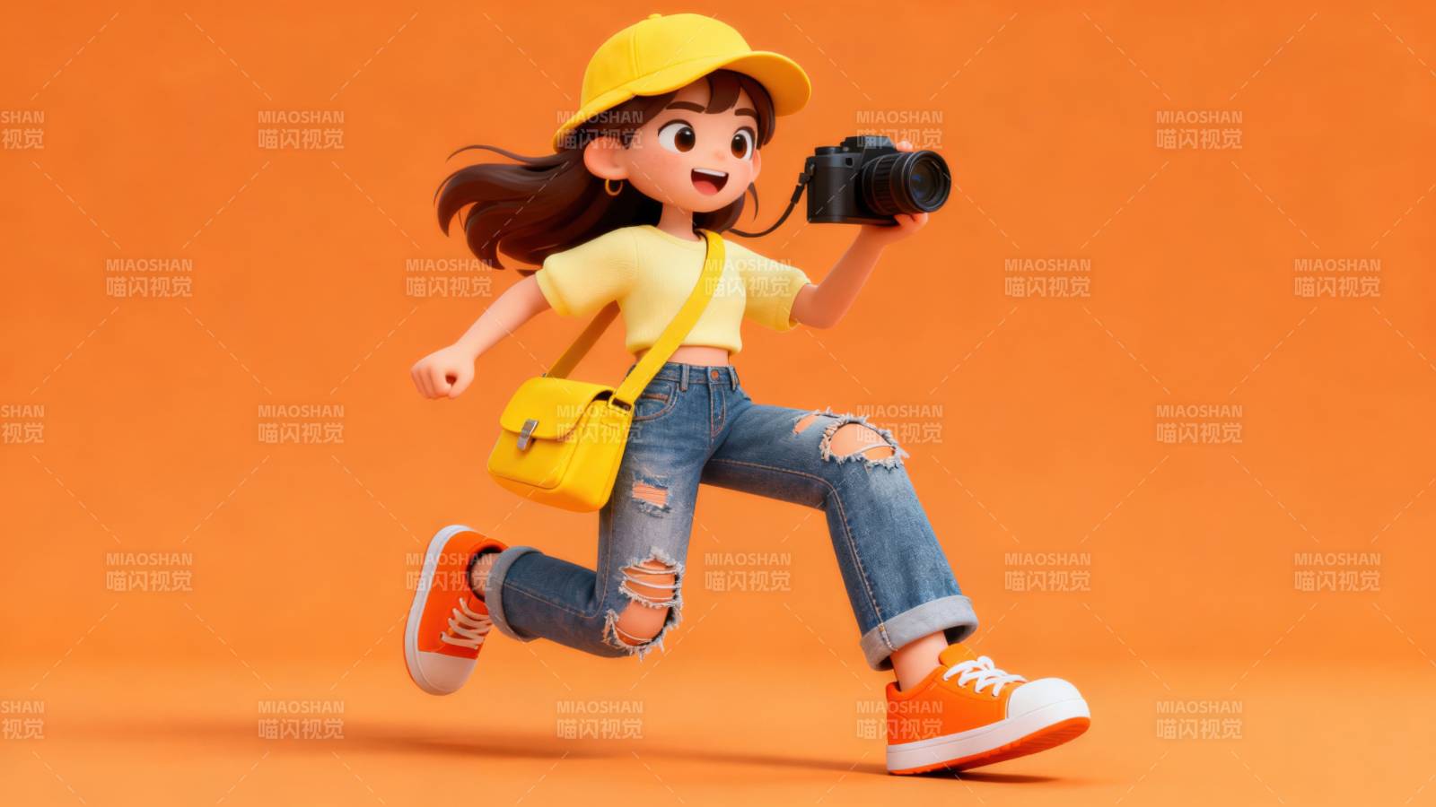 活力女孩奔跑摄影瞬间图片