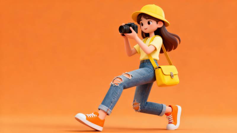 女孩拍照摄影瞬间图片