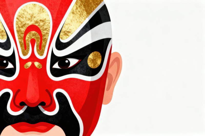 京剧脸谱传统艺术特写图片