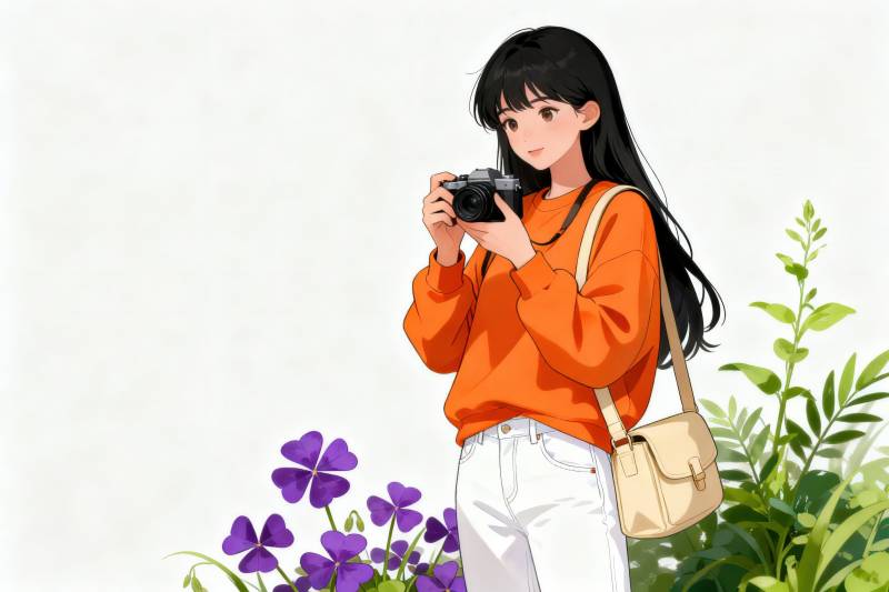 女孩拍照摄影瞬间图片