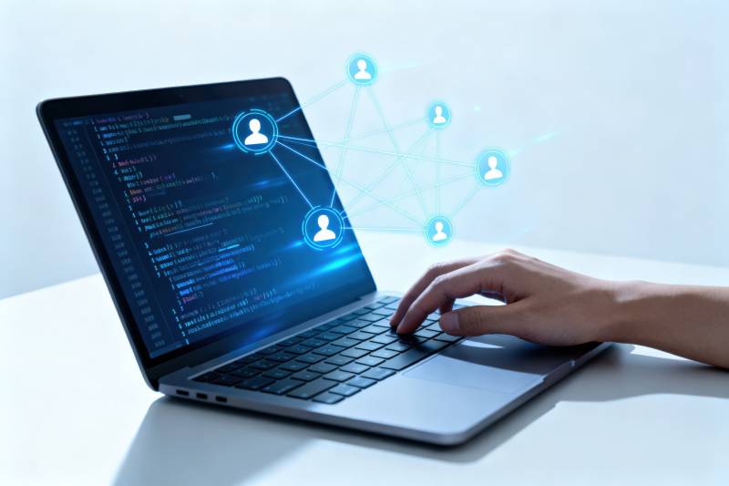 笔记本电脑编程社交网络图片