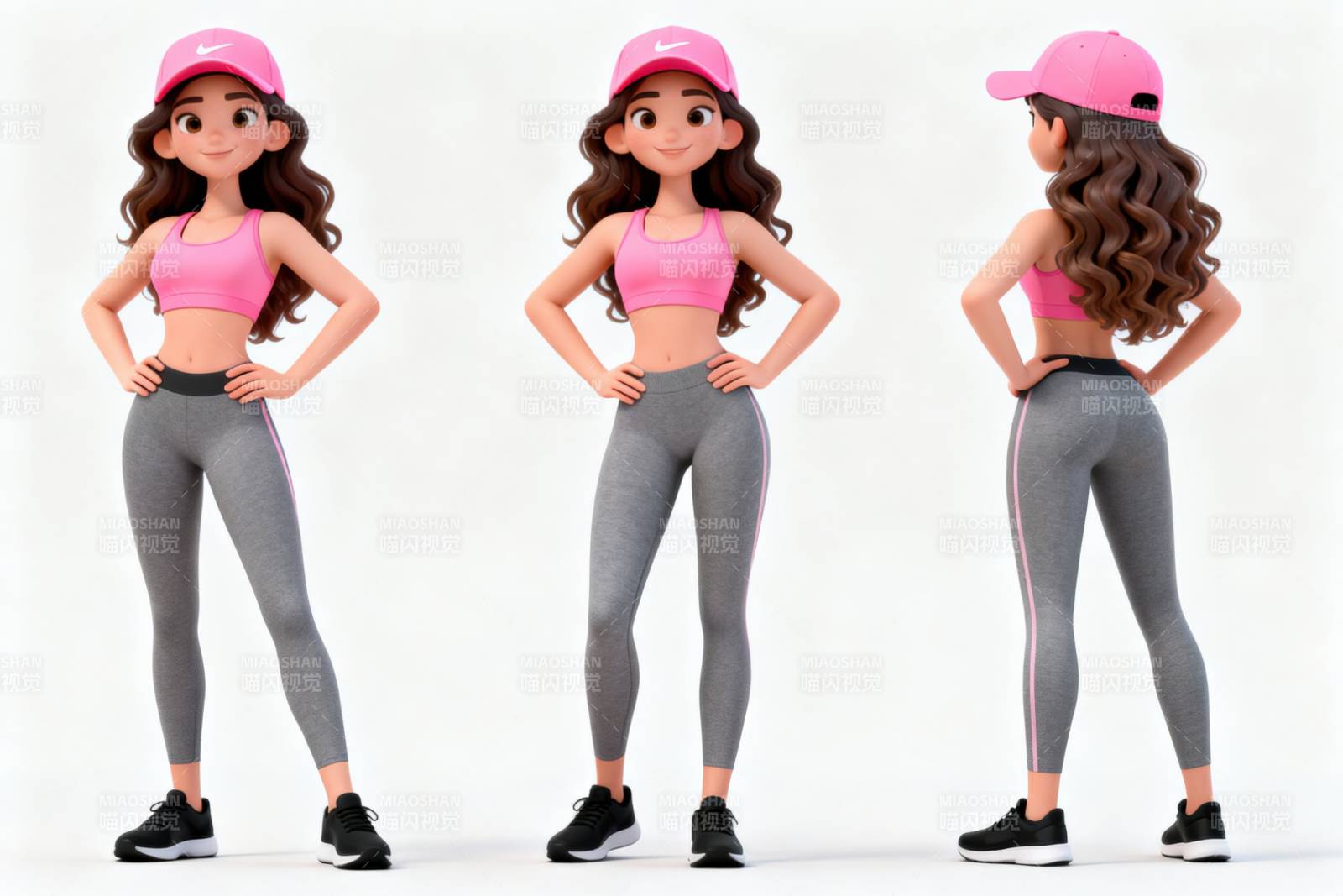 运动女孩健身穿搭展示图片