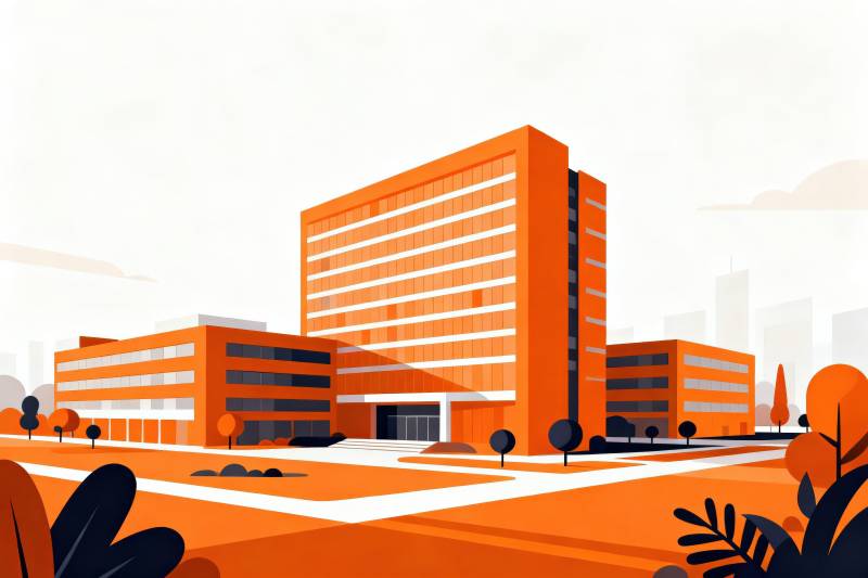 橙色建筑群设计展示图片