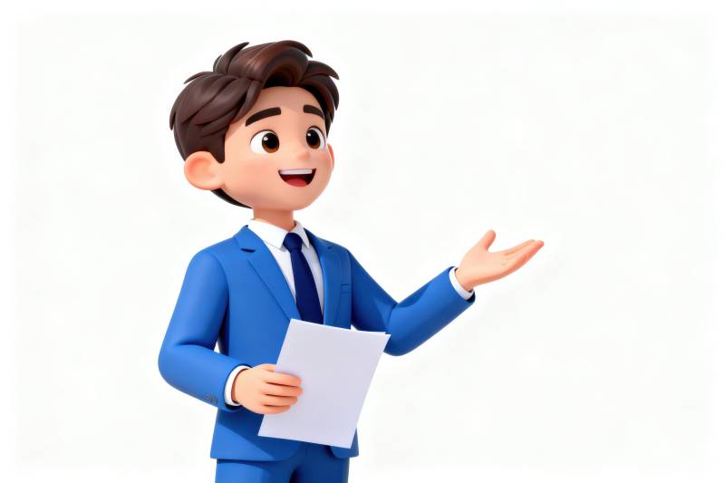 商务男士演讲介绍图片