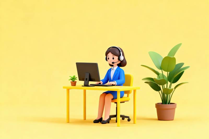 客服人员办公场景图片