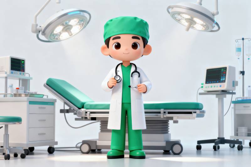 卡通医生手术室场景图片