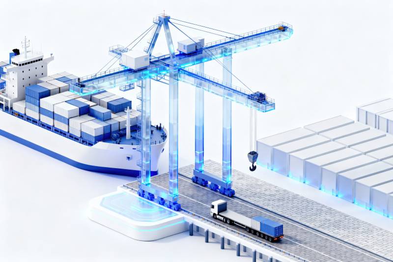 集装箱港口智能装卸作业图片