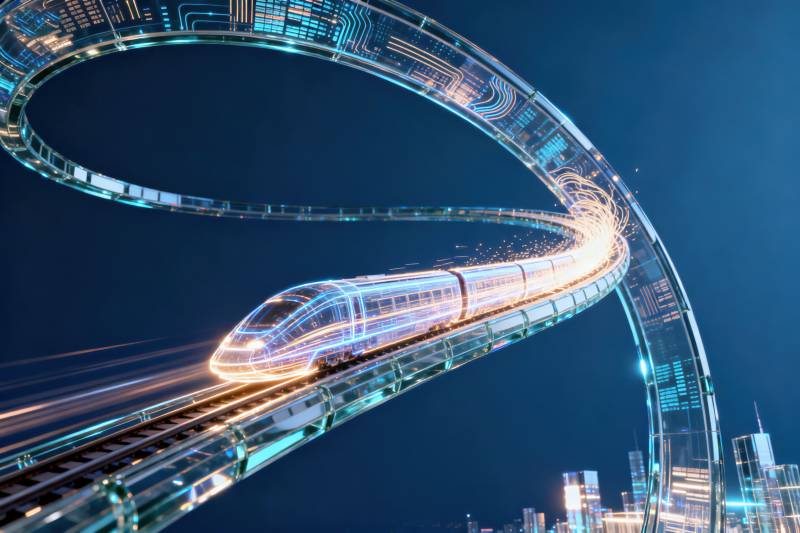 未来高铁科技感轨道图片