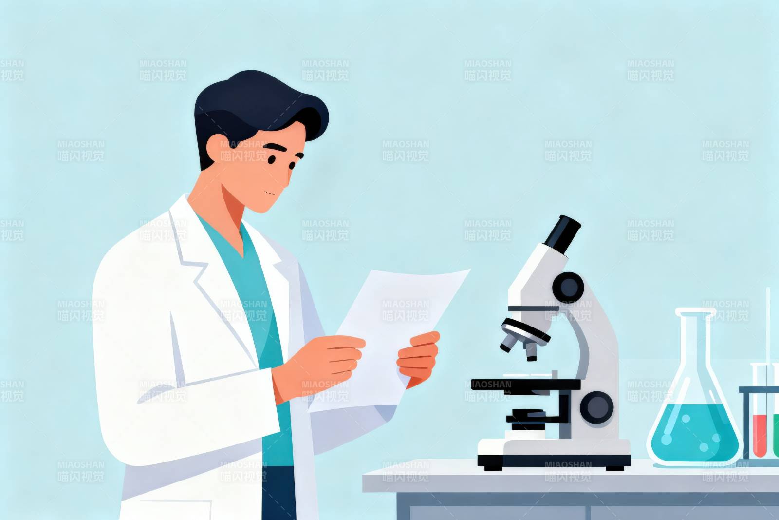 科学家研究实验数据图片