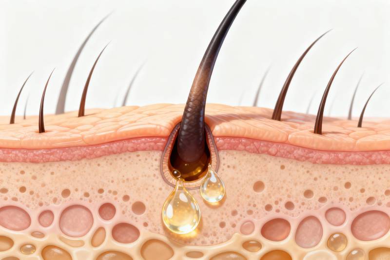 皮肤毛囊皮脂腺分泌示意图图片