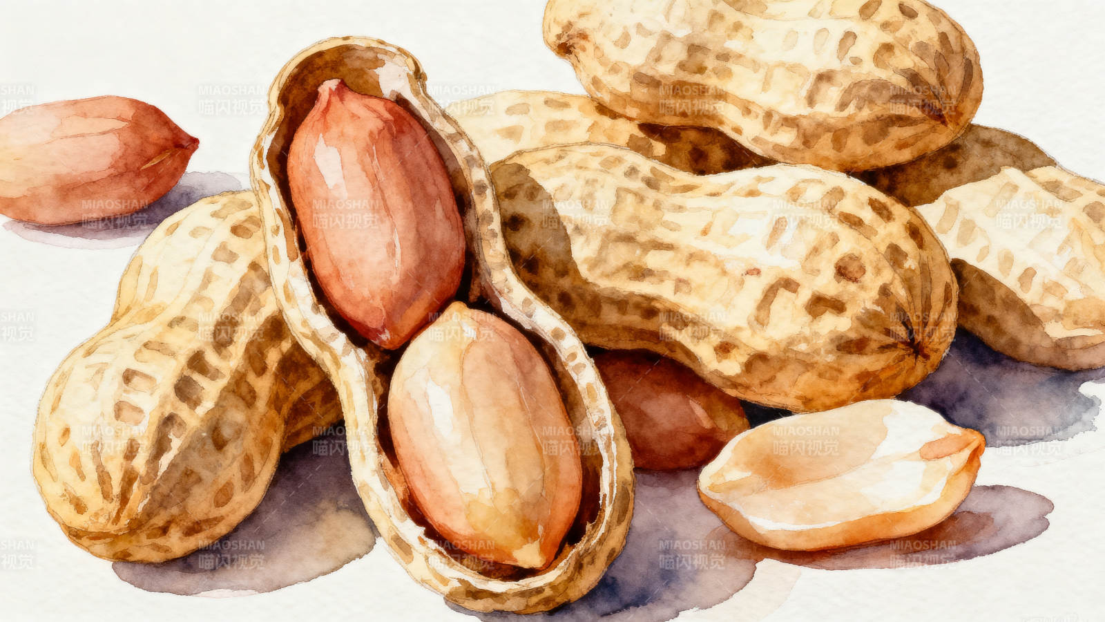 新鲜花生果实特写图片