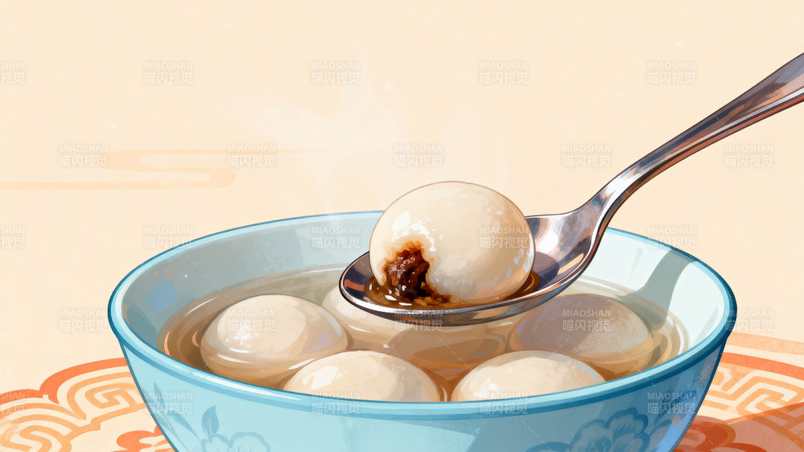 汤圆甜汤传统美食图片