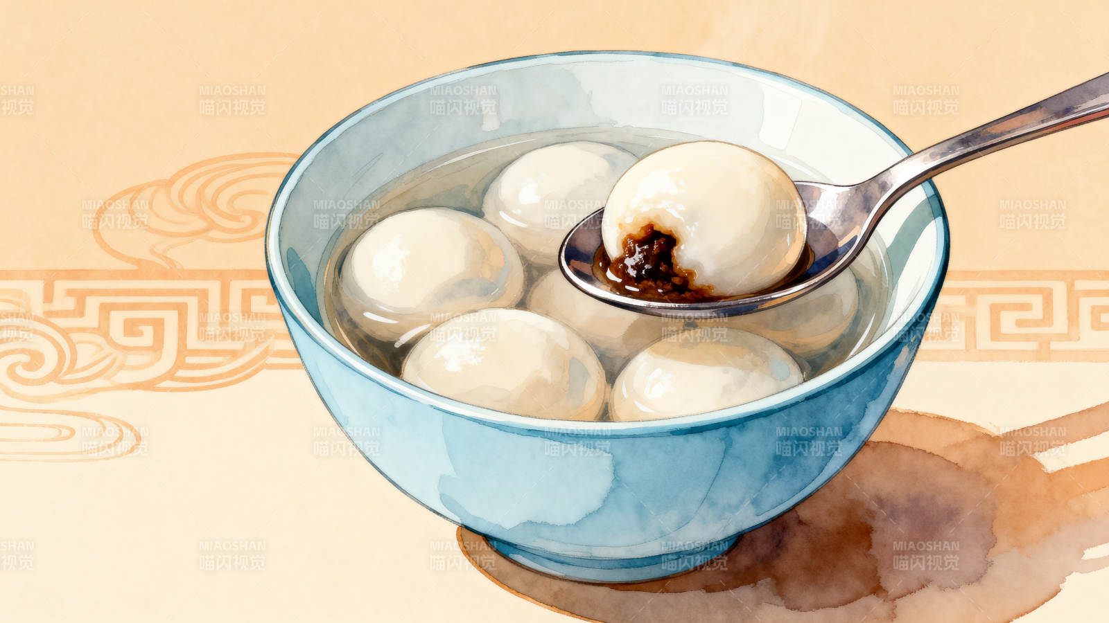 汤圆甜汤传统美食图片