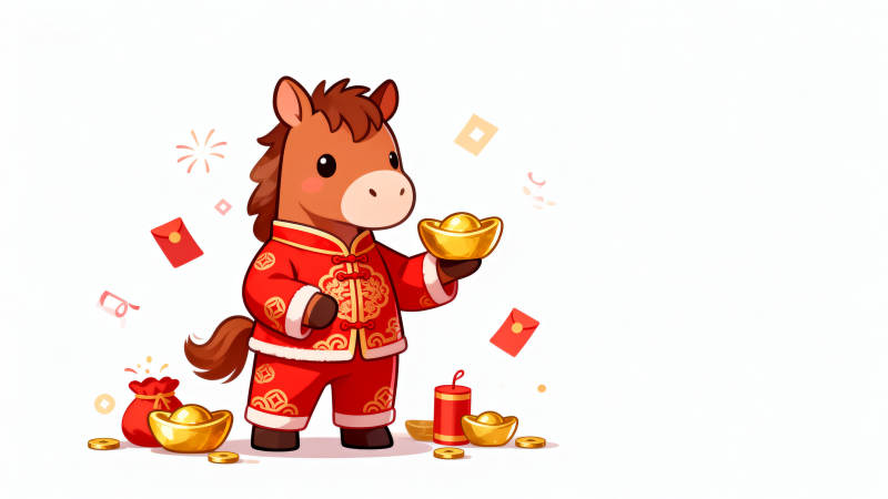 新年小马送祝福图片