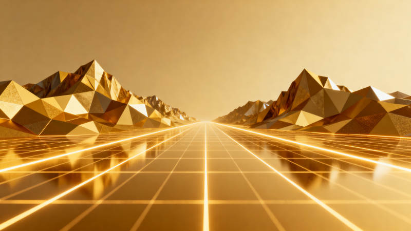 金色网格虚拟空间图片