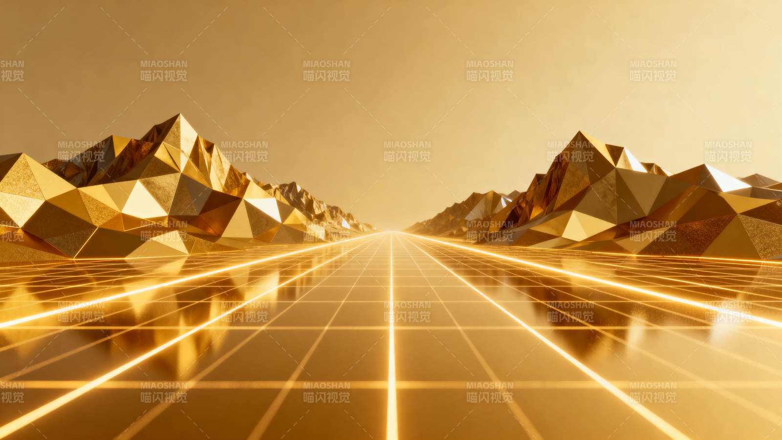 金色网格虚拟空间图片