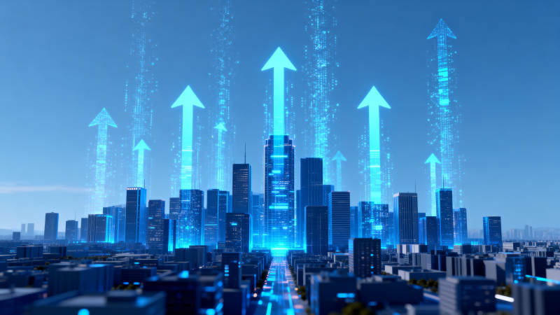 城市科技发展数字箭头图片