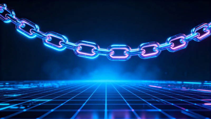 科技链条数字网格背景图片