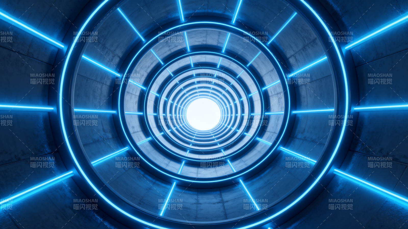 科技感隧道蓝色光效图片