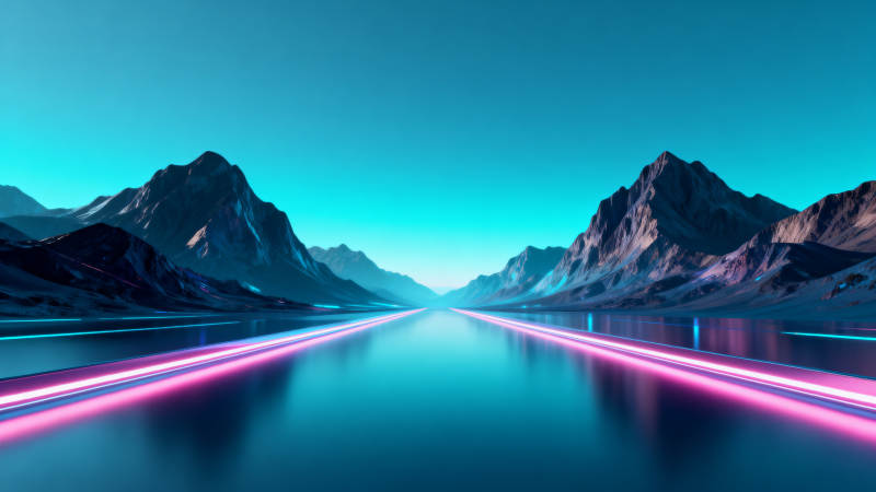 赛博朋克山间公路图片