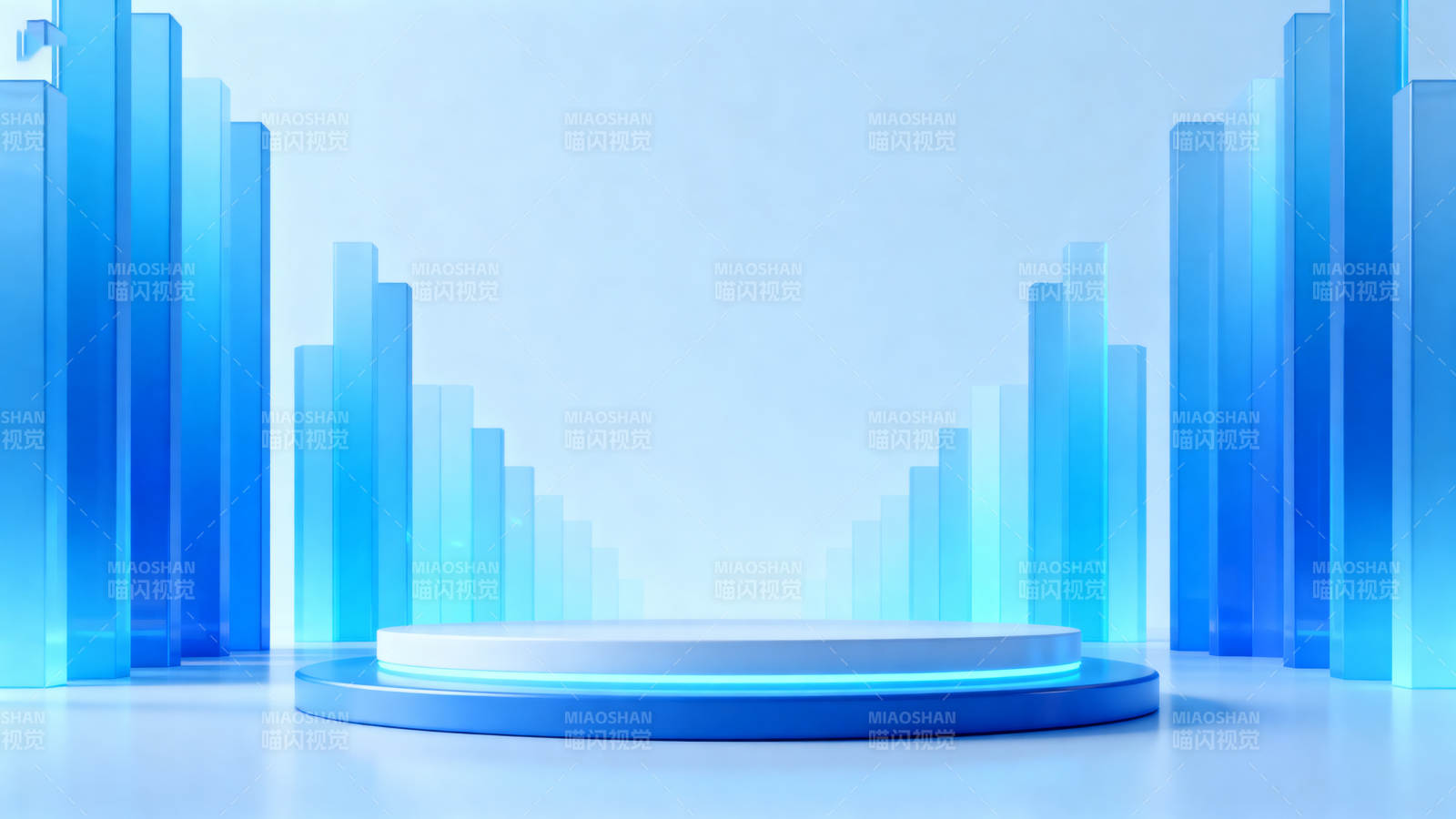 蓝色科技风舞台背景设计图片