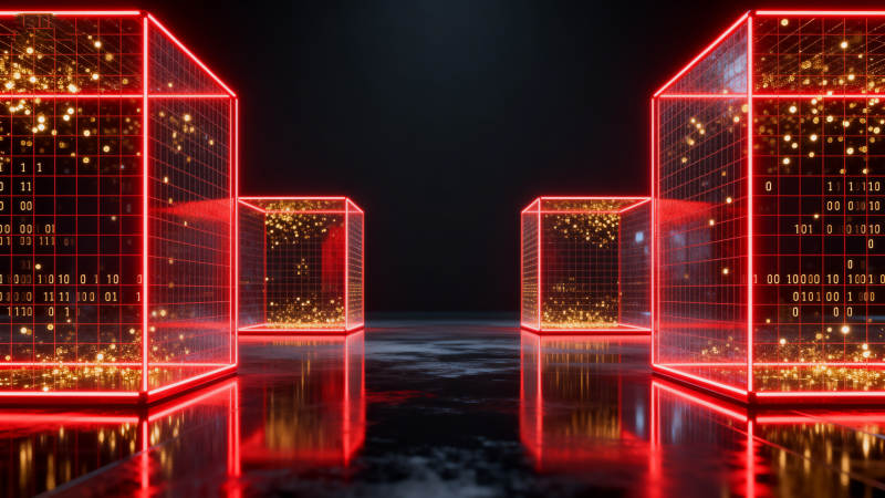红色光效数字立方体图片