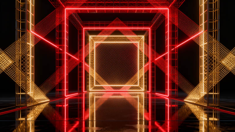 霓虹灯光通道科技感场景图片