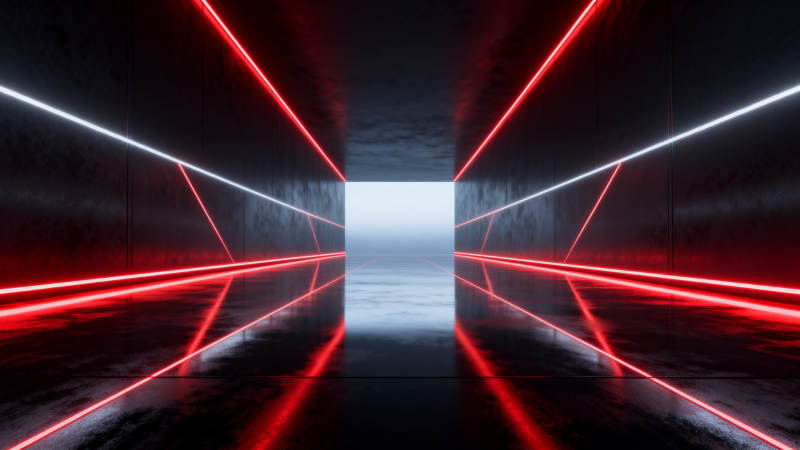 未来感红色光效走廊图片