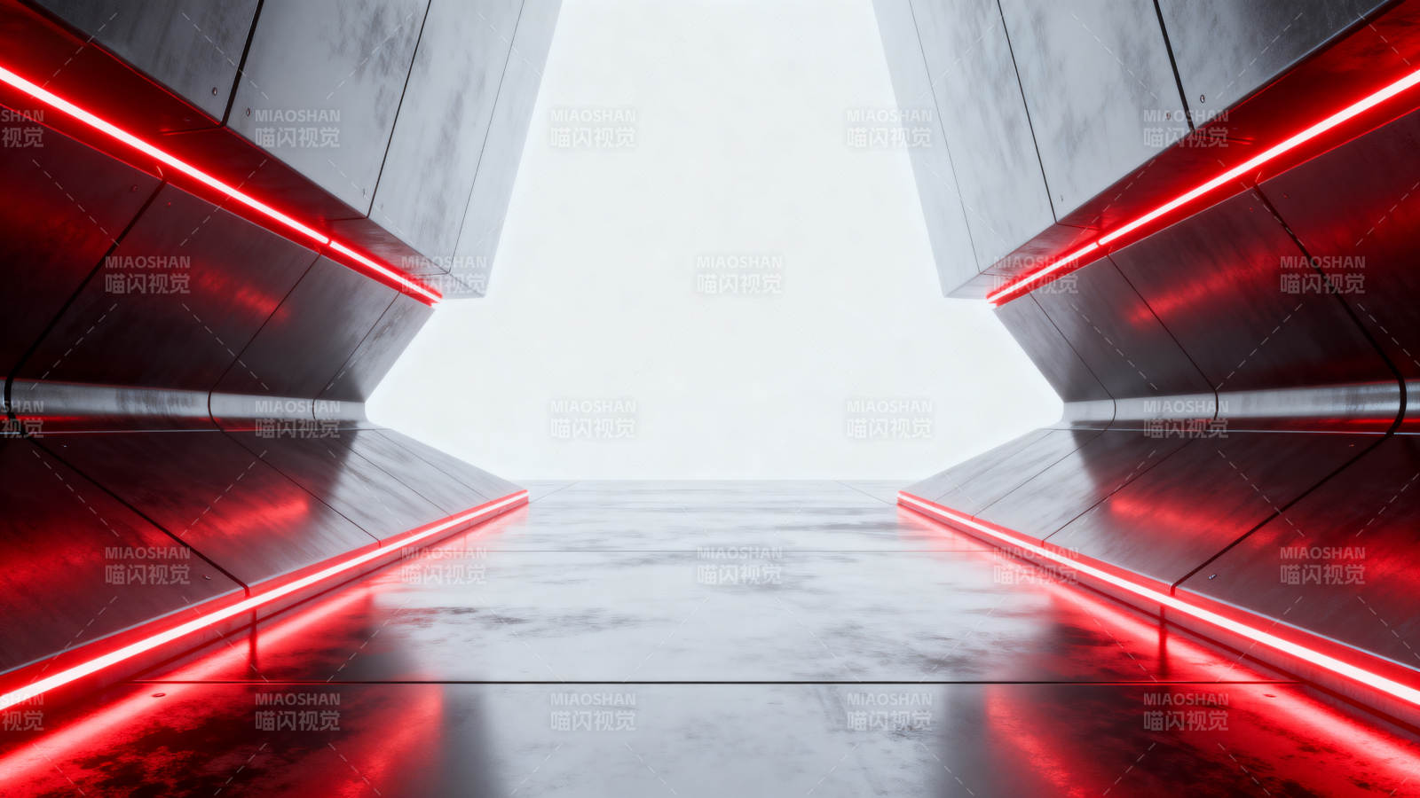 未来科技红色光效走廊图片