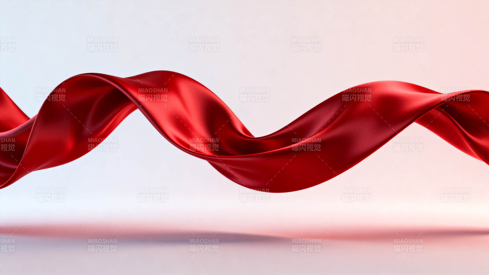 红色丝带飘动抽象艺术图片