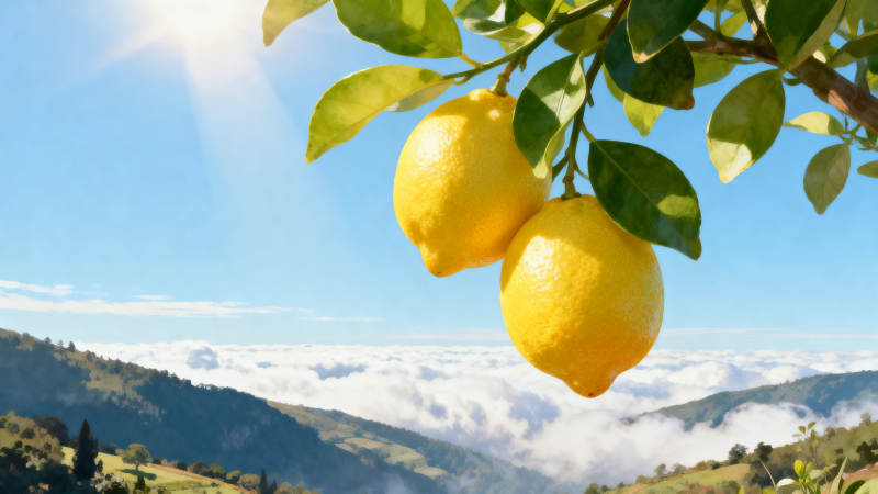 柠檬树上挂满成熟果实图片