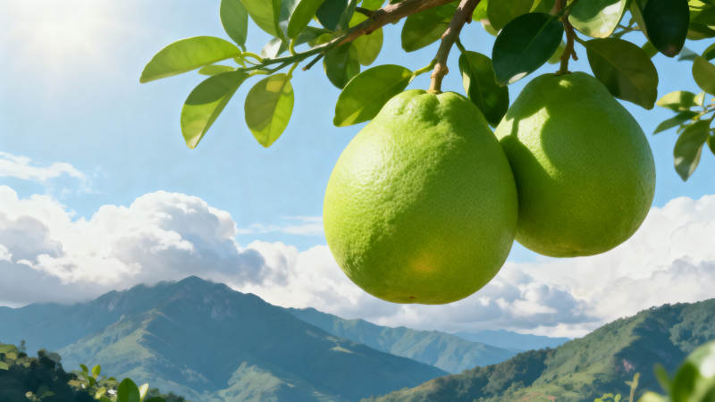 青绿色柚子挂满枝头图片