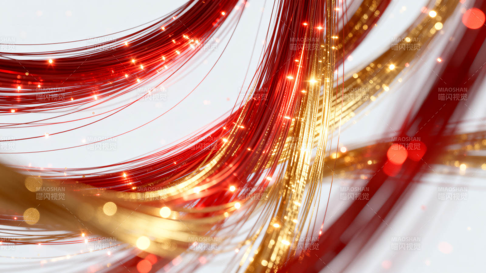 红色金色光束抽象背景图片