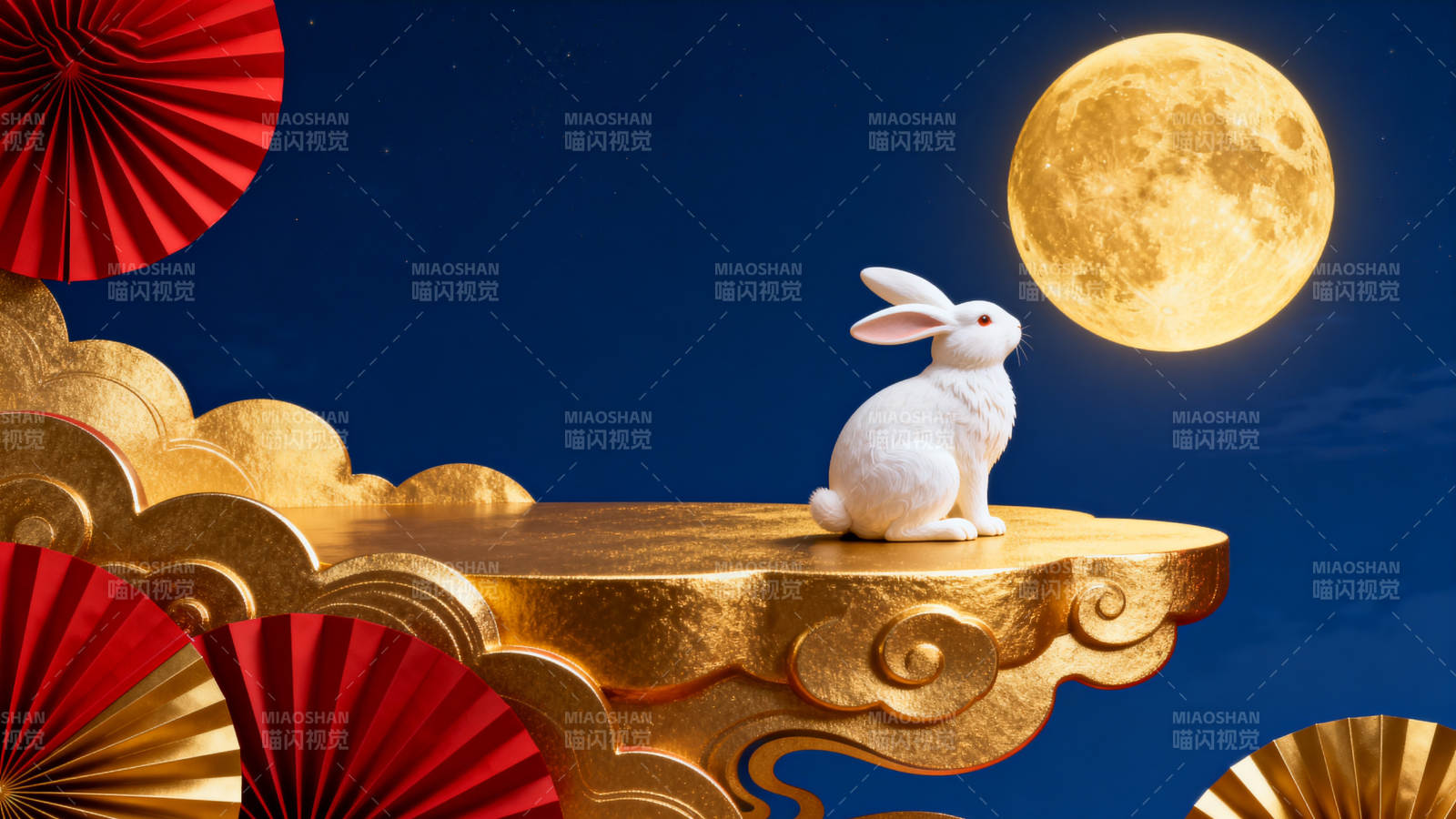 玉兔望月中秋佳节图片