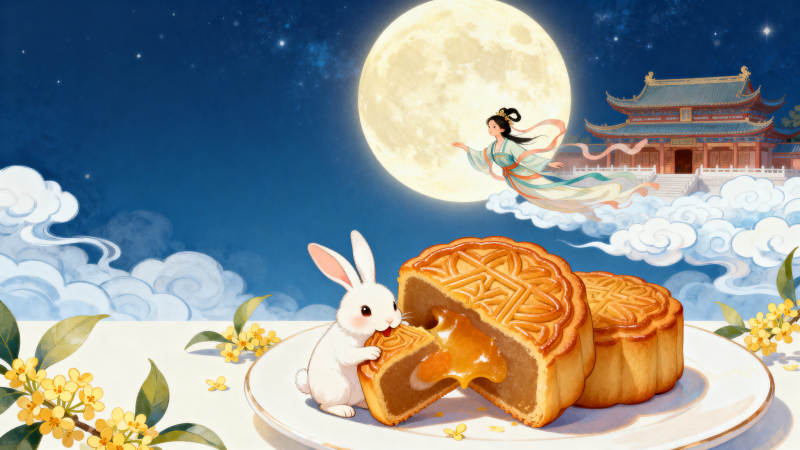 中秋月圆玉兔嫦娥图片