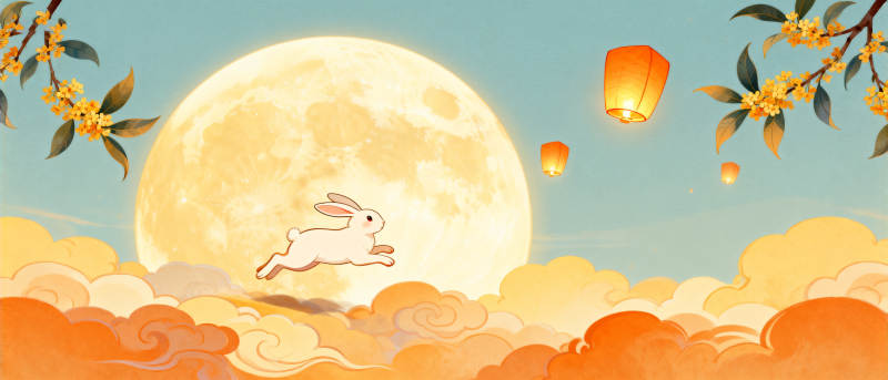 中秋月兔与桂花图片