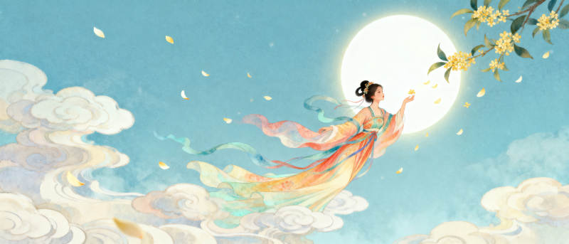 嫦娥奔月中秋传说图片