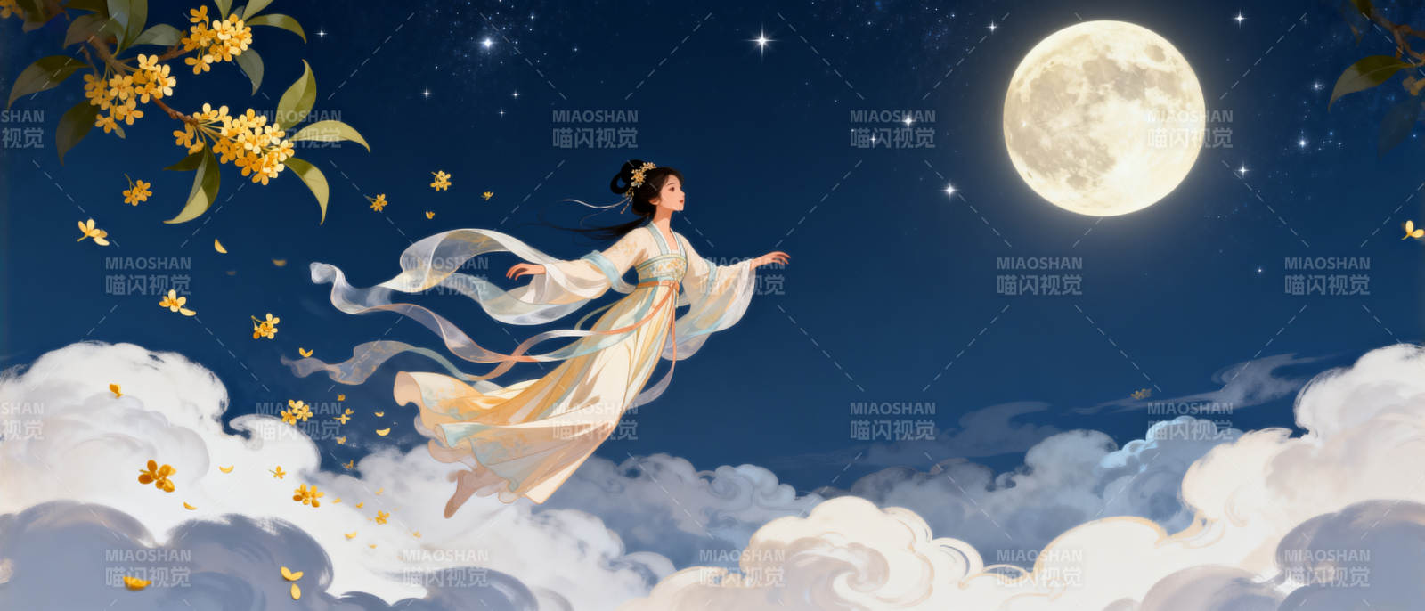 嫦娥奔月中秋传说图片