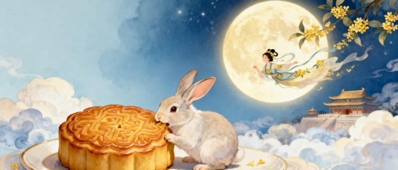 中秋月兔与月饼传说图片