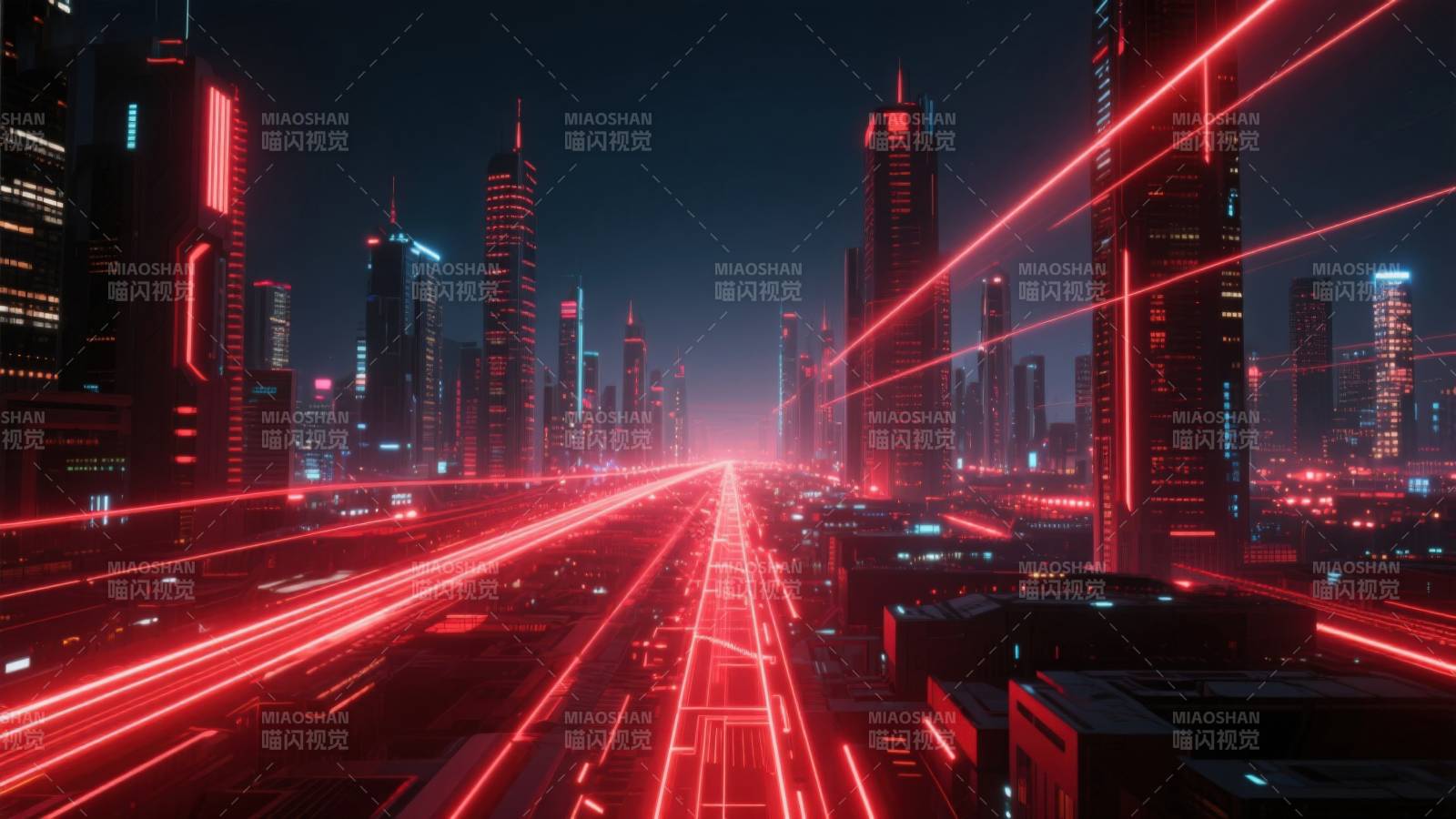 赛博朋克城市夜景图片