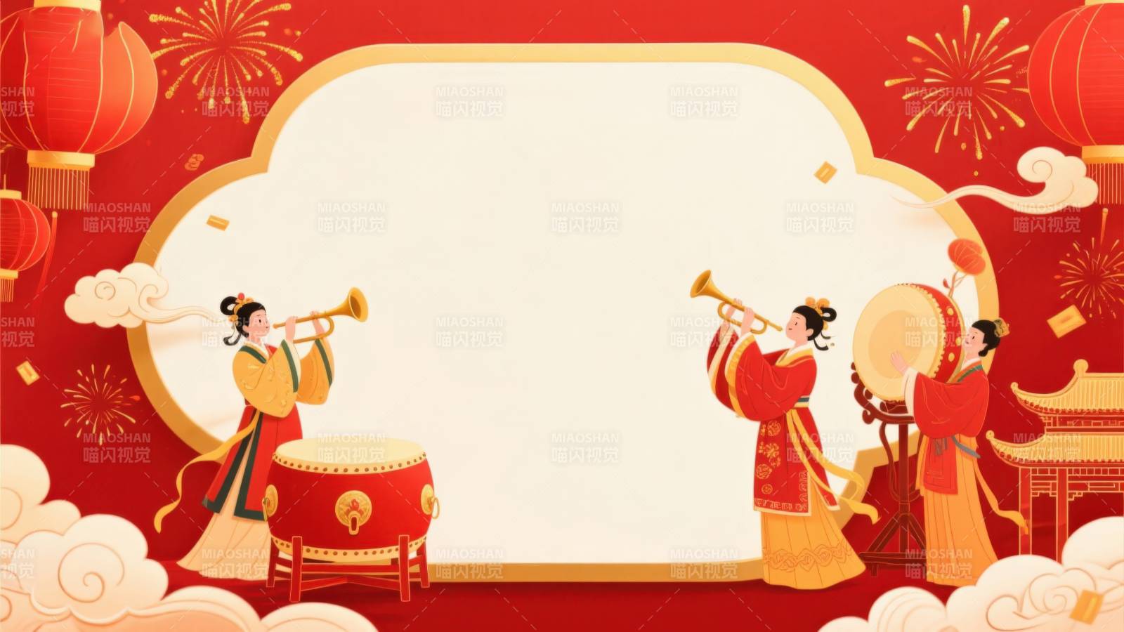 春节庆典传统乐器演奏图片