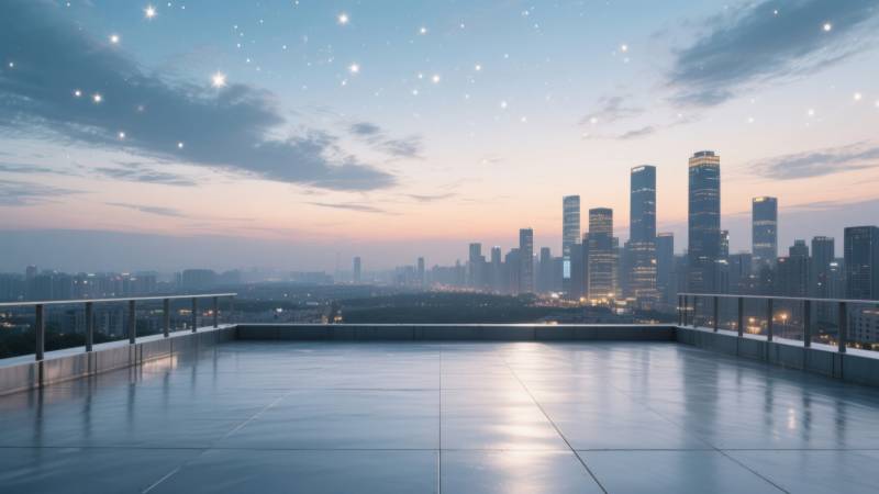 城市天际线星空夜景图片