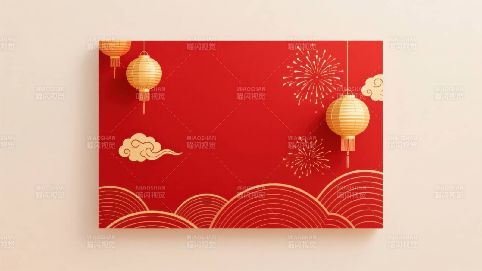 红色背景新年装饰图片