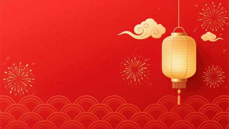 红色背景新年灯笼图片